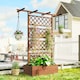 image 7 of Outsunny Wooden Trellis Planter, Raised Garden Bed for Climbing Plants, Natural