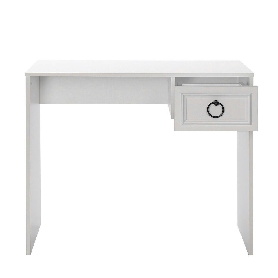 image 1 of Adore Matt White Laptop Study Desk with 1 Drawer | White