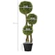 image 3 of HOMCOM Potted Artificial Plants Boxwood Ball Topiary Trees Indoor Outdoor, 90cm