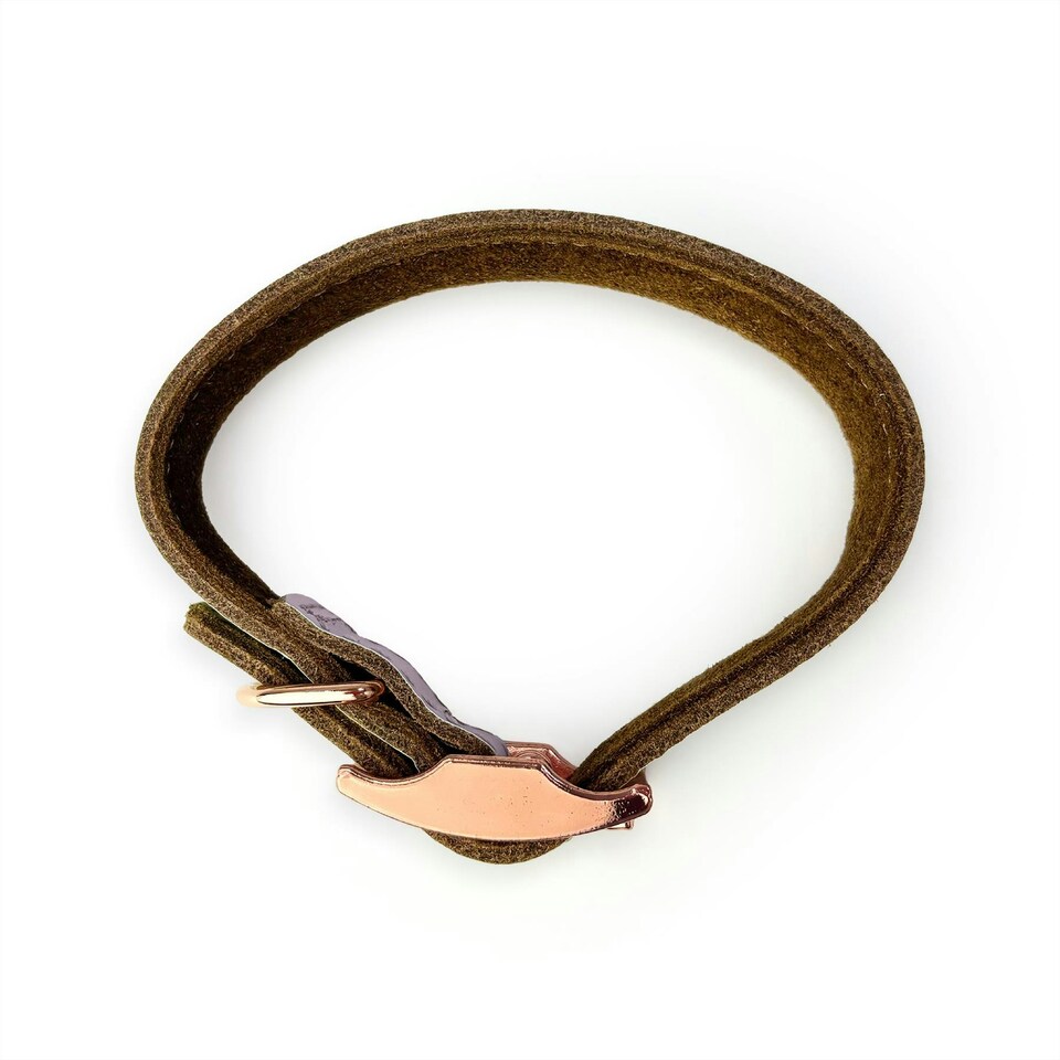 image 1 of Skye & Murphy Luxury Padded Leather Dog Collar Pink | S