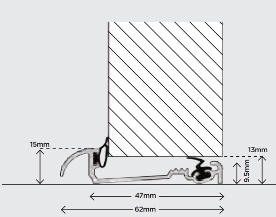 image 1 of Exitex Macclex 15/2 Aluminium Door Threshold Draught Excluder Cill for 44mm Doors, 914mm | Gold