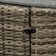image 8 of Outsunny 5 PCs Cushioned Outdoor Plastic Rattan Round Sofa Bed Table Set Grey