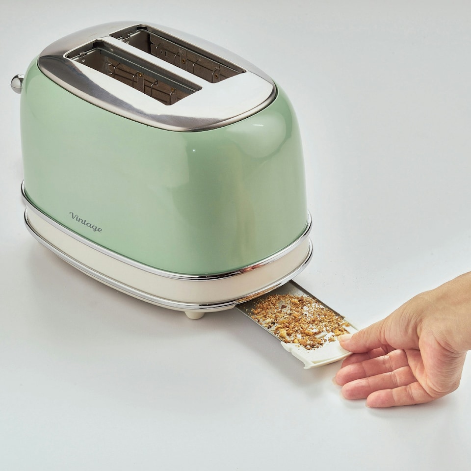 image 1 of Ariete 0155/14 Vintage Retro 2 Slice Toaster, Defrost & Reheat, Green