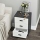 image 9 of Black 3-Drawer Bedside Table Grey | Colour: Cool Grey