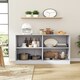 image 2 of Living and Home Sideboard Cabinet with Open Shelves, White