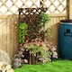 image 8 of Outsunny Wooden Planter with Trellis and Drainage Holes | Brown | Carbonised finish
