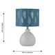 image 7 of Tuscan - White Ceramic Lamp with Teal Fern Shade White | Green