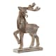 image 2 of Hill Interiors White Wash Collection Wooden Reindeer Decoration - Brown/White - One Size