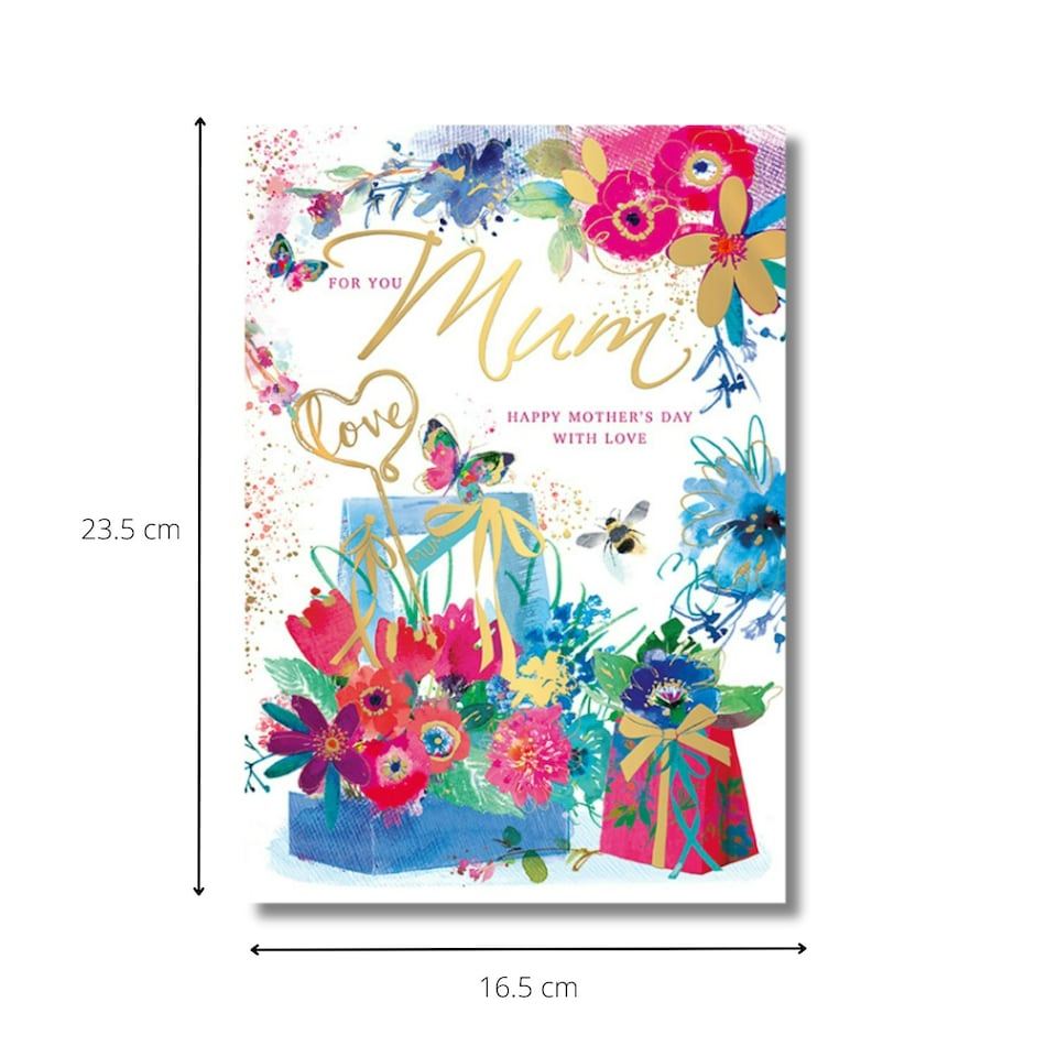 image 1 of Words 'n' Wishes Mother's Day Card for a Lovely Mum on Mother's Day, 23.5 x 16.5 cm,