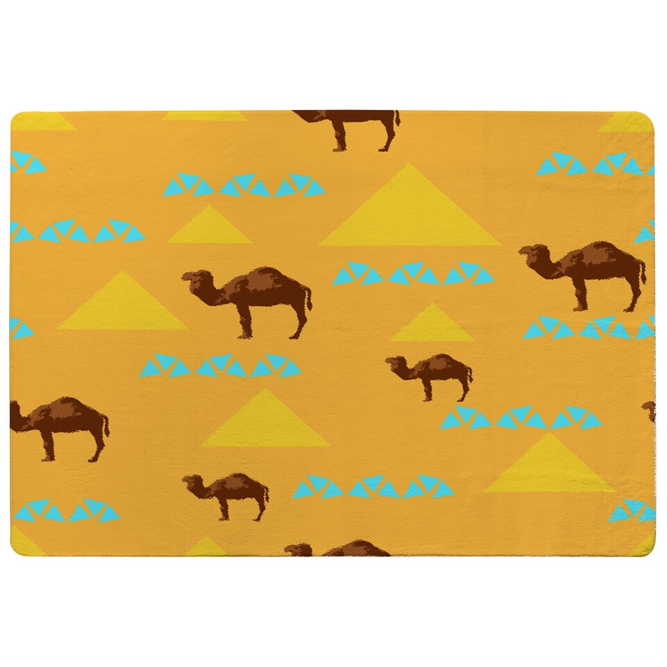 image 1 of Seamless Pattern With Camels Designer Rug | Multi