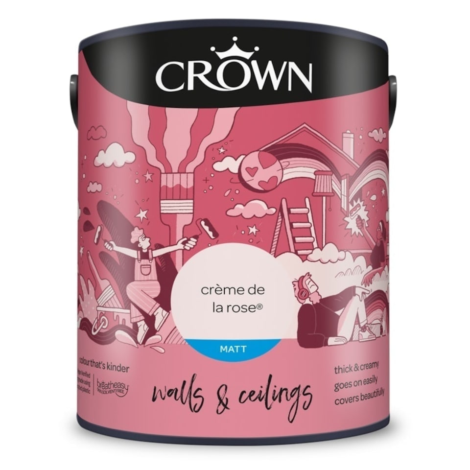 image 1 of Crown Matt Emulsion Creme De La Rose 5L