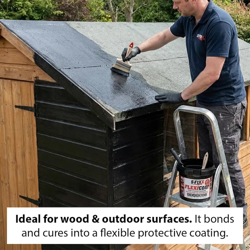 image 1 of S-FIXX FLEXICOAT 2 Litre, One-Coat, Waterproof, Pond Paint, Roof Paint, Liquid Rubber Sealant