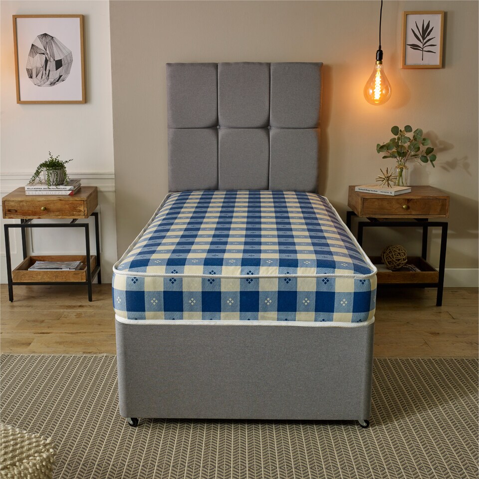 image 1 of Budget Plus Spring Mattress - 6.5 inch Deep, Durable Design | Blue | European Single