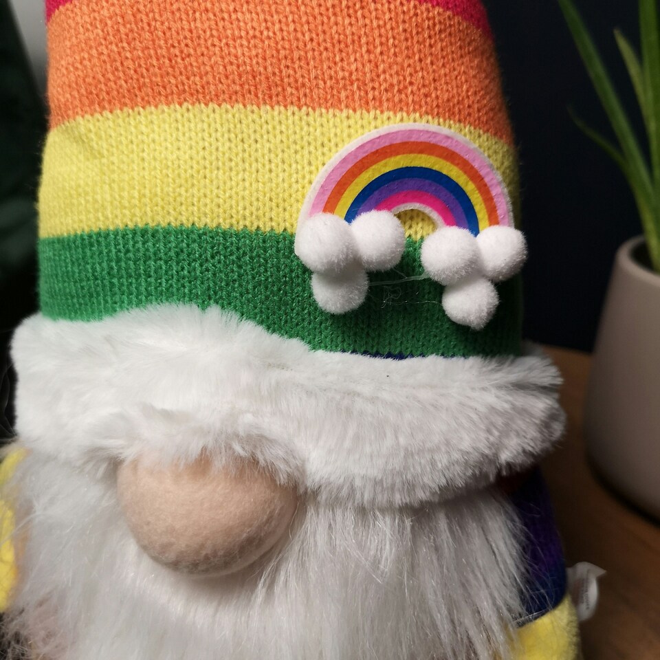 image 1 of 45cm Sitting Plush Christmas Gonk Decoration in Rainbow