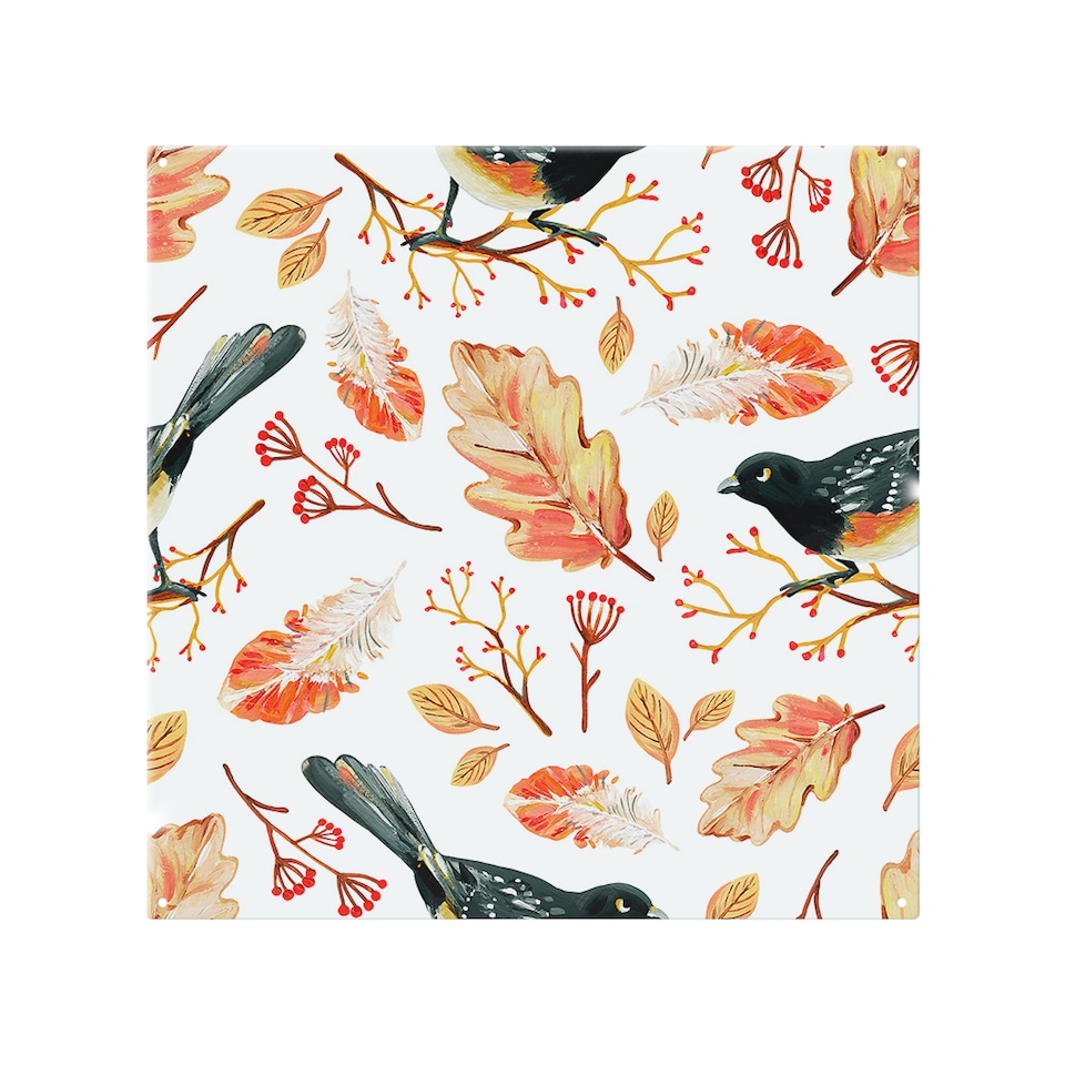 image 1 of Birds & Leaves In Autumn Splash Back | White