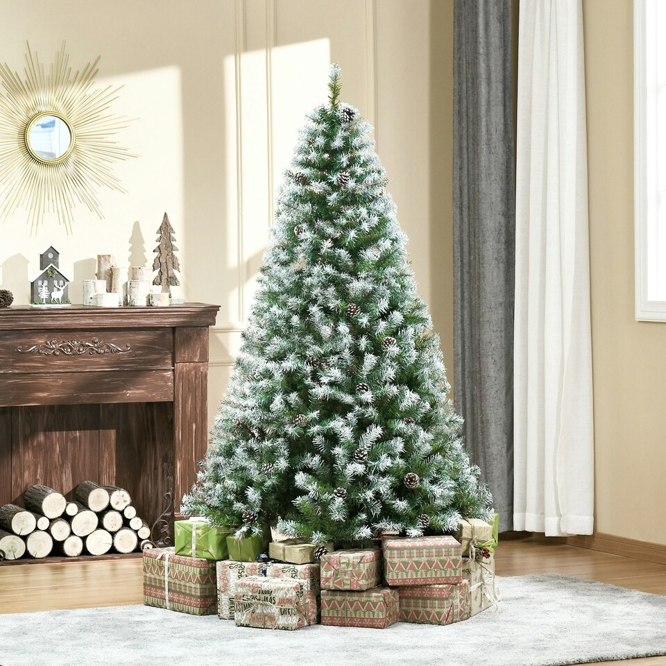 image 1 of HOMCOM 6FT Artificial Christmas Tree Xmas Indoor Decoration, Automatic Open