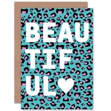 Words Beautiful Purple Leopard Quote Card