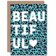 image 1 of Words Beautiful Purple Leopard Quote Card