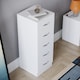 image 5 of Vida Designs Riano 5 Drawer Narrow Chest of Drawers Bedroom Storage, White