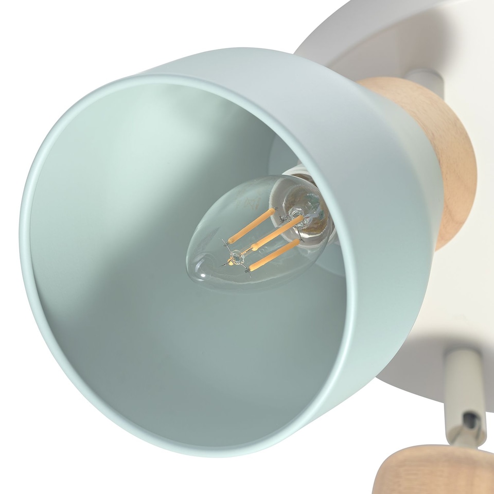 image 1 of Modern Scandinavian Style Spot Ceiling Light in Grey and Dusk and Duck Egg Blue | Multi | Multi-coloured | 1