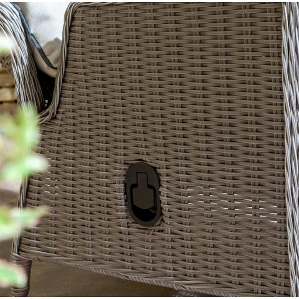 image 1 of 2 Seater Natural Stone Rattan Weave Garden Reclining Sun Lounger Set