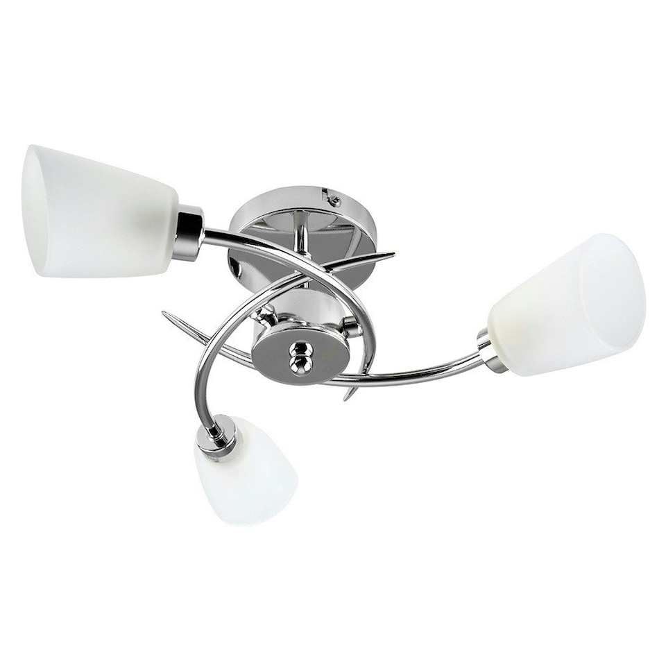 image 1 of ValueLights Kavio Polished Silver Semi-Flush Light and G9 Capsule LED 3W Warm White 3000K Bulb
