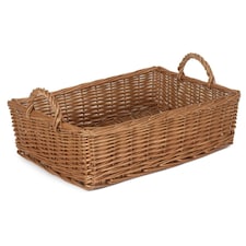 Large Rectangular Bread Display Wicker Tray | Brown | Brown | Large