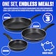 image 6 of Set Of 3 Frying Pan Non Stick Fry Kitchen Eggs Breakfast Dinner Pasta Cookware Set