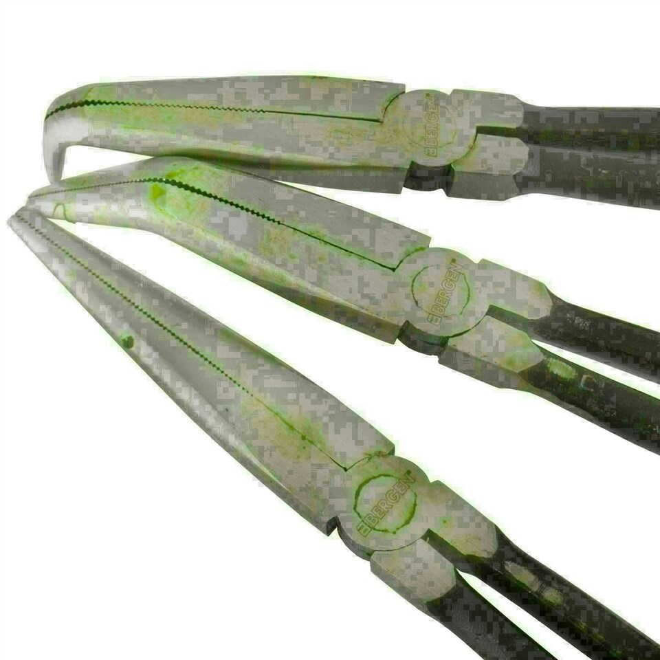 image 1 of Long Nose Pliers Set Extra Long 3pc 11" / 285mm Straight Bent Angled