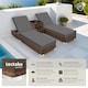 image 2 of Sun Lounger Set - 2 loungers, 1 side table, aluminium frame, adjustable backrest, rain cover | Brown | brown | 1