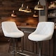 image 2 of Alivio Set of 2 Modern Chrome Adjustable Swivel Bar Stools with Footrest