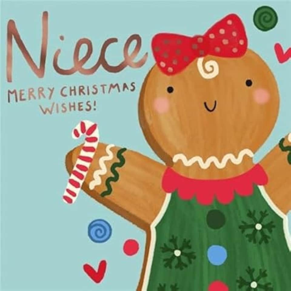 image 1 of Ginger Breadman Design Niece Christmas Card