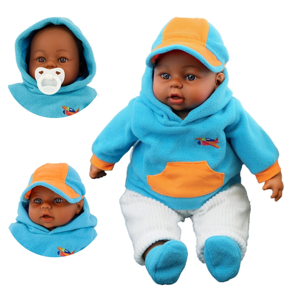 image 1 of BiBi Doll 18" Leo Ethnic Baby Doll Boy With Sounds & Toy Dummy