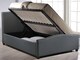 image 2 of 5ft King Size Ottoman Lift Up Storage Bed, Grey Fabric Upholstered Bed Frame Bedstead | Grey | King