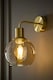 image 2 of ValueLights Bellamy Gold Wired Wall Light Amber Shade | Gold | Amber