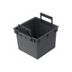 image 3 of 300mm Low Square Concrete Effect Plant Pot - 29.5x29x29 cm | Black | Black & Set of 2 | 2