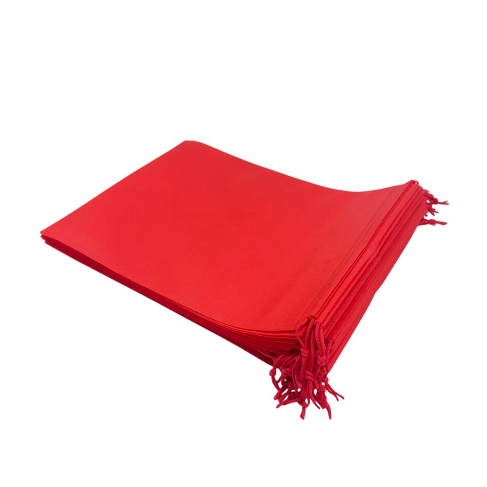 image 1 of Pack of 25 Red Coloured 32x22cm Non-Woven Drawstring Bags | Red