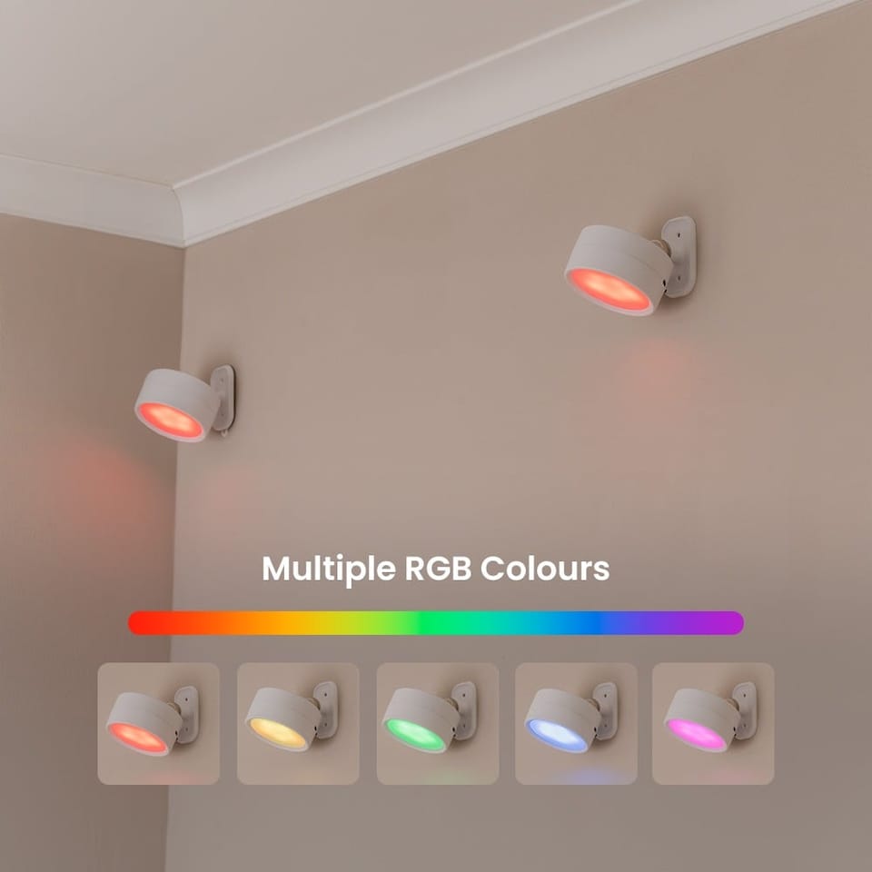 image 1 of ValueLights Marshall Pair of Matte White Wall Light & Bulb | White