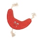 image 1 of Benji & Flo Crazy Faces Bounce Back Boomerang Suede Rope Dog Toy - Red/Beige - One Size