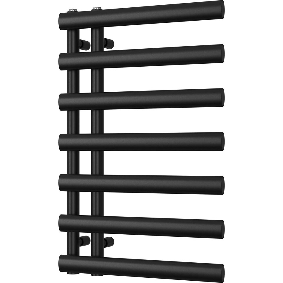 image 1 of Elyan Heated Towel Bathroom Radiator - Black - (H) 766mm x (W) 500mm