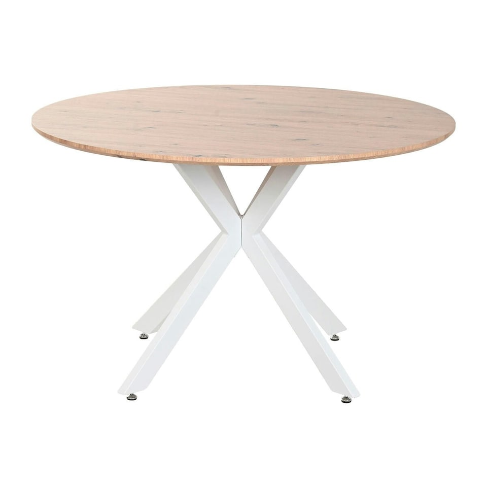 image 1 of Dining Table Home ESPRIT White Brown Iron MDF Wood 120 x 120 x 75 cm N/A