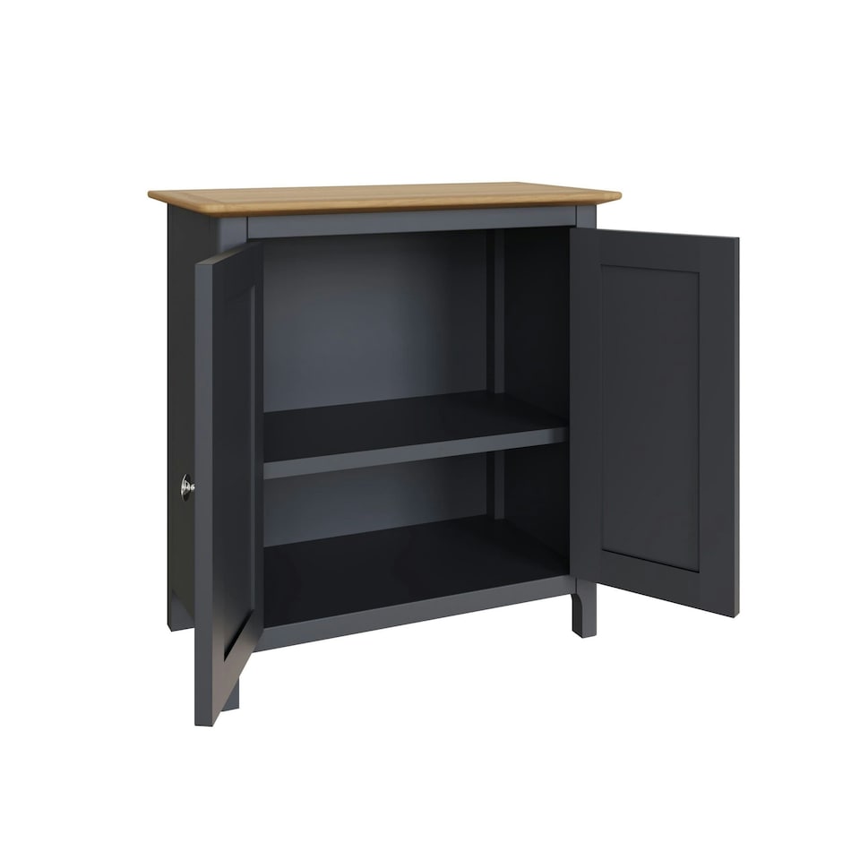 image 1 of Taberno Oak 2 Door Compact Sideboard Graphite Blue Blue