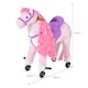 image 5 of HOMCOM Plush Walking Horse Ride On Toy with Wheels and Realistic Sounds Rocking Horse for Girls Boys 2 Plus Years Old, 50cm Tall, Pink