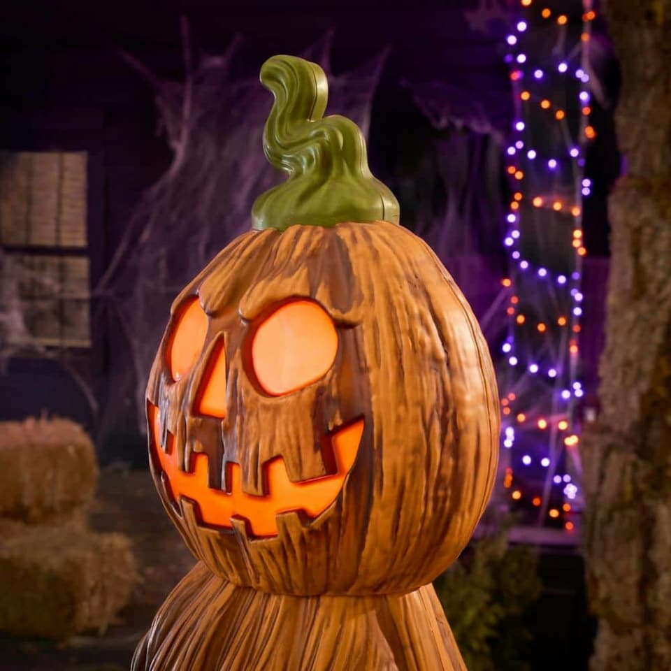 image 1 of Home Accents Holiday 8.5ft Giant-Sized Halloween Jack-O-Lanterns Pumpkin Stack with LEDs