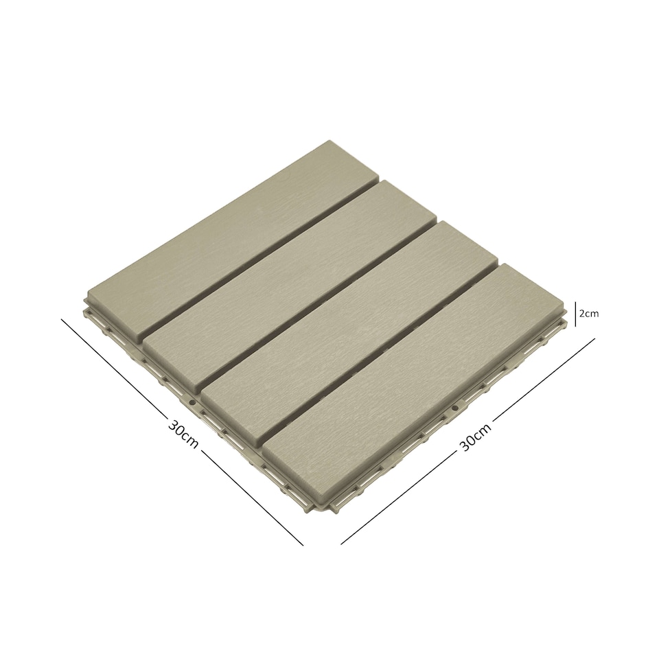 image 1 of Polydeck PVC Interlocking Decking Tiles - White | Cream | Beige | Pack of 1