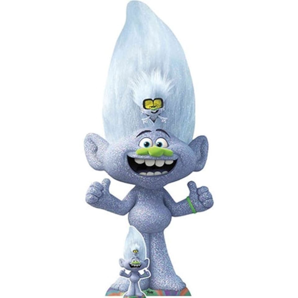 Large Guy Diamond With Tiny Diamond Trolls World Tour Lifesize Cardboard Cutout 172cm