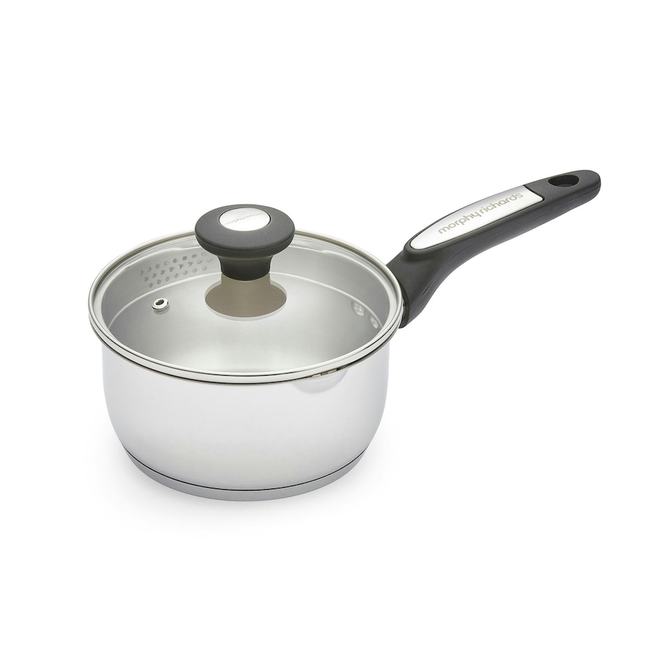 image 1 of Morphy Richards 5 Piece Pouring Spout Stainless Steel Pan Set Silver