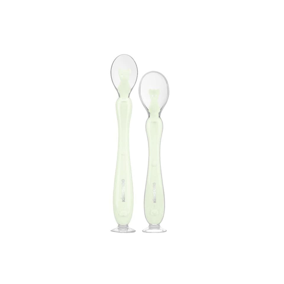 image 1 of Kikka Boo Silicone Spoons With Suction Cup Mint 2Pk