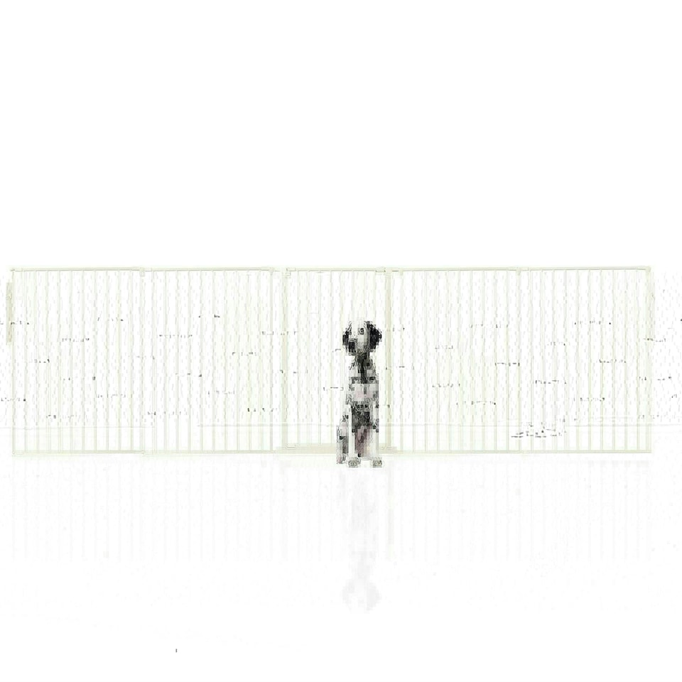 image 1 of Bettacare Premium Extra Tall Multi Panel Flexible Dog Barrier, up to 370cm Wide, White, 105cm Tall, Dog Barrier for Pets Dogs and Puppy White