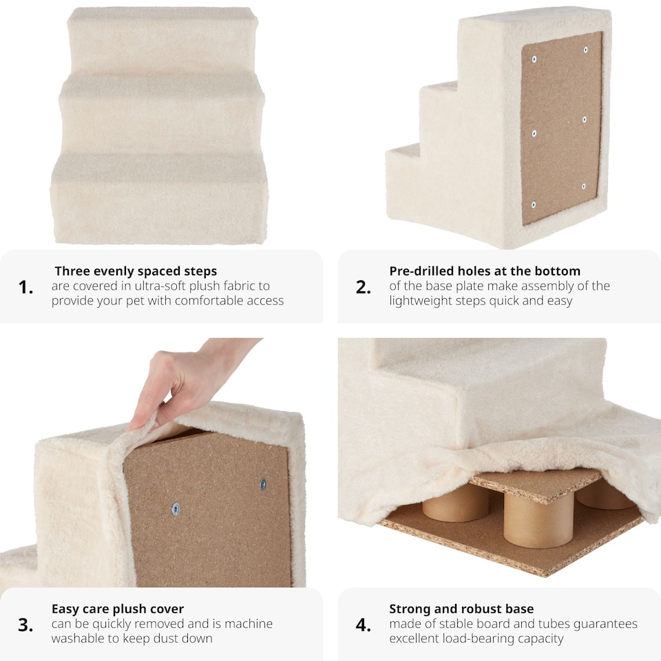 image 1 of Dog Steps Paw Path - staircase for dogs and cats | Cream | sand | 45 x 37 x 34,50 cm | 1